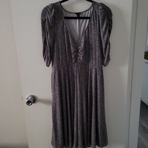 Torrid Black and White Chevron Long Sleeve Dress